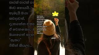 ඔයාට මාව හොයද්දි දැනගන්න ලැබේවි සමහරවිට 😔🍁🥀☘️