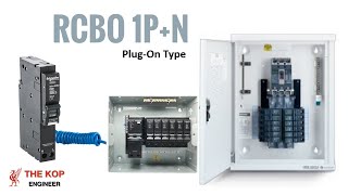 การต่อสาย เบรกเกอร์กันดูด RCBO 1P+N  ( Plug-On Type ) ยี่ห้อ Schneider