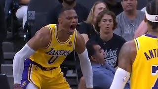 Russell Westbrook gets an explosive dunk in crunch time 💥 Lakers vs Spurs