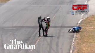 Fight erupts after bikes clash in Costa Rica motorcycle race
