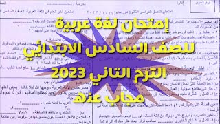 حقيقة تسريب💪امتحان اللغة العربية للصف السادس الابتدائي الترم الثاني 2023,عربي 6 ابتدائي💪جاي اكيد