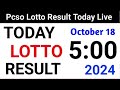 Lotto Result Today 5pm live draw 18 October 2024 Swertres Ez2 PCSO live result