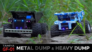 TAMIYA METAL Dump \u0026 HEAVY Dump GF-01 砂山爆走！！