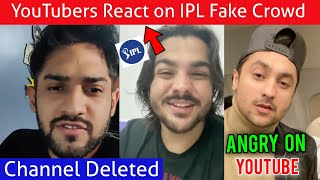 Thugesh Channel Deleted...YouTubers React on IPL Fake Crowd Effect...Harsh Beniwal Angry on YouTube