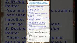 English speaking practice | daily uses English impolite and polite sentences #englishspeaking