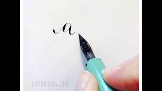 Learn calligraphy for beginners - How to write the letter a using modern calligraphy tutorial