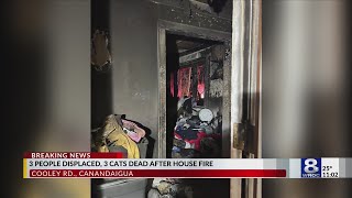 Canandaigua fire leaves 3 displaced, 3 cats dead