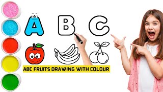 ABC Fruits Drawing, Painting and Coloring for Kids & Toddlers | Draw, Paint and Learn - Part 2