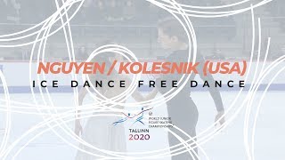 Nguyen/Kolesnik | Ice Dance Free | ISU World Junior Figure Skating Championships | #WorldJFigure