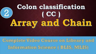 Colon Classification, Array and Chain