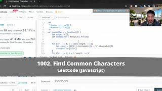 How to Solve "1002 Find Common Characters" on LeetCode? - Javascript