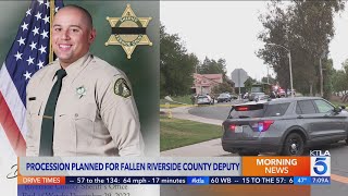 Public welcomed to line procession route for fallen Riverside sheriff's deputy