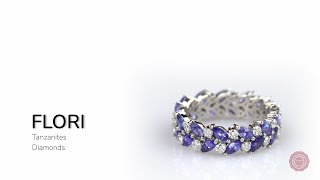 Tanzanite \u0026 Diamond Eternity Wedding Ring | Diamondère - Flori