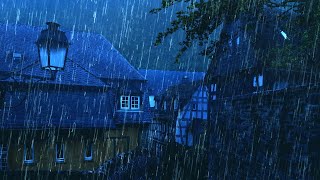 Barulho de Chuva para Dormir Profundamente ⛈ Som de Chuva no Telhado, Vento e Trovão à Noite #2 ASMR
