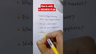 How to write A BUSINESS PLAN ?