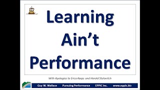 Learning Ain't Performance - 2020