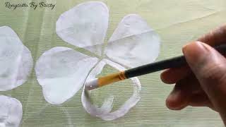 Simple \u0026 Easy Saree Painting Tutorial।। সিম্পল হ্যান্ড পেইন্ট শাড়ি ডিজাইন।। Rongsotto By Bristy।।