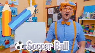 How To Draw A Soccer Ball - EASY ART FOR KIDS! | Blippi's Drawing Lesson #shorts
