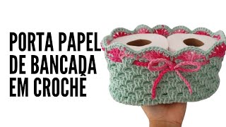 como fazer portal papel higiênico em crochê para bancada, fácil.