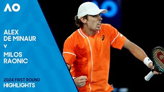 Alex de Minaur v Milos Raonic Highlights | Australian Open 2024 First Round
