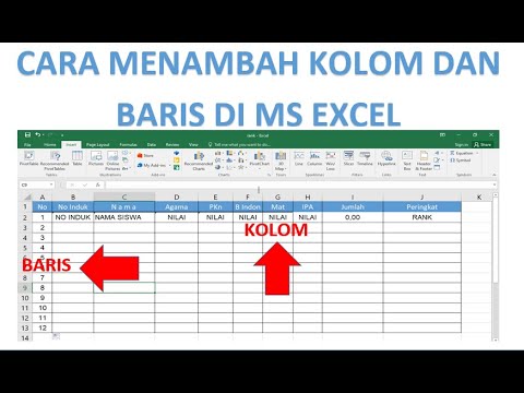 Cara Menambahkan Kolom Dan Baris Di Excel - YouTube