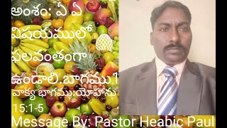 ఫలించుడి  అనగా ఏమిటి? What is the meaning of Fruitfulness.?          యోహాను సువార్త: 15:1-5.