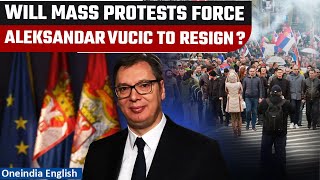 Serbia: Tens of thousands protest for 6th time against govt and gun violence | Oneindia News