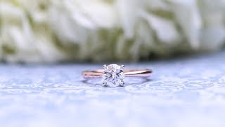 1ct Custom Tapered Two Tone Solitaire Engagement Ring In 14k Rose Gold | Ada Diamonds