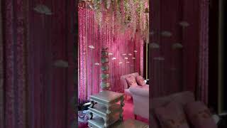 Pink and Floral Mandap Decoration Idea