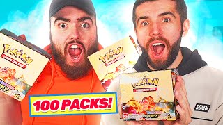 Opening 100 Packs of POKEMON CARDS with ZERKAA! *DARKNESS ABLAZE*