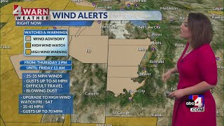 Advisories issued for parts of the state as winds increase