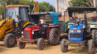 Eicher 380 Mahindra 475 Xp Plus Massey 1035 Tractor Stuck in Deep Mud Overturned JCB 3dx | Jcb Video