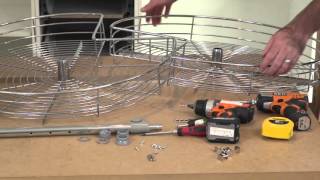 corner rotating baskets installation | kaboodle kitchen