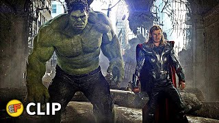 Hulk Punches Thor - Avengers vs Chitauri Army (Part 3) | The Avengers (2012) Movie Clip HD 4K