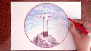 Christ the Redeemer | Statue Drawing I Rio de Janeiro, Brazil