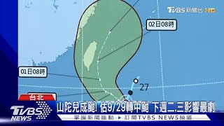 山陀兒成颱! 估9/29轉中颱 下週二.三影響最劇｜TVBS新聞 @TVBSNEWS02