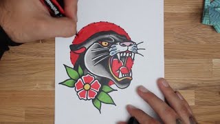 HOW TO DRAW A PANTHER EASY | traditional drawing style