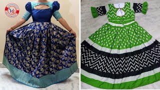 long frocks latest designs|| saree tho long frock images|| designer long frock