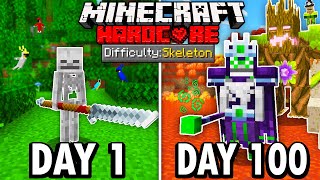 I Survived 100 Days as a SKELETON in Hardcore Minecraft... Here’s What Happened