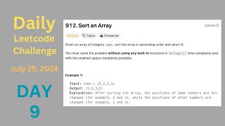 Daily LeetCode Challenge (Day 9) - Sort an Array