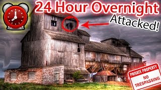 (GONE WRONG) 24 HOUR OVERNIGHT CHALLENGE ATTACKED IN A HAUNTED FARM!! SNEAKING INTO ABANDONED HOUSE!