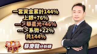 中視【價值型投資】20250206#蔡慶龍：一套資金累計144% 上銀+76% ---＞華星光+46% ---＞系微+22% 共144%#中視 #中視新聞 #蔡慶龍 #價值型投資 #摩爾證券投顧