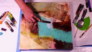 Abstract Art-Beginning a Painting with R&F Oil Pigment Sticks-Cold Wax-Part 1 of 2-Tutorial