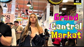 Lots of Restaurants At Grand Central Market (4K-Walking Tour)