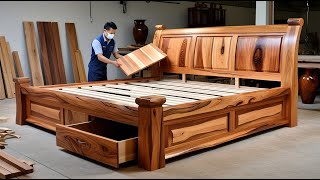 Impressive Bed Making Process | From Raw Wood To Masterpiece | Young Carpenter With Top Skills