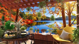 Weekend Fall Morning Coffee Shop Ambience with Happy Jazz Bossa Nova Music, Peaceful Ambience