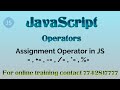 assignment operator in javascript in hindi