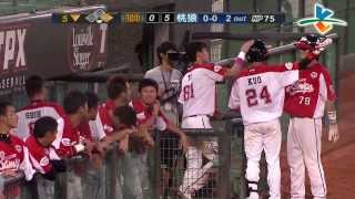 20130818 CPBL 獅vs猿 5下 郭修延高飛犧牲打送林智平回來得分 0:5