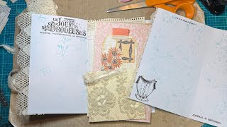 Stenciling and Stamping Pretty Pages! Making a Lace Pocket!