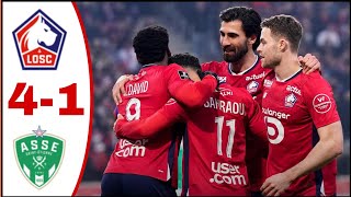 Lille vs Saint-Etienne (4-1), All Goals Results/Highlights Osame Sahroui Goals, Jonathan David Goal.